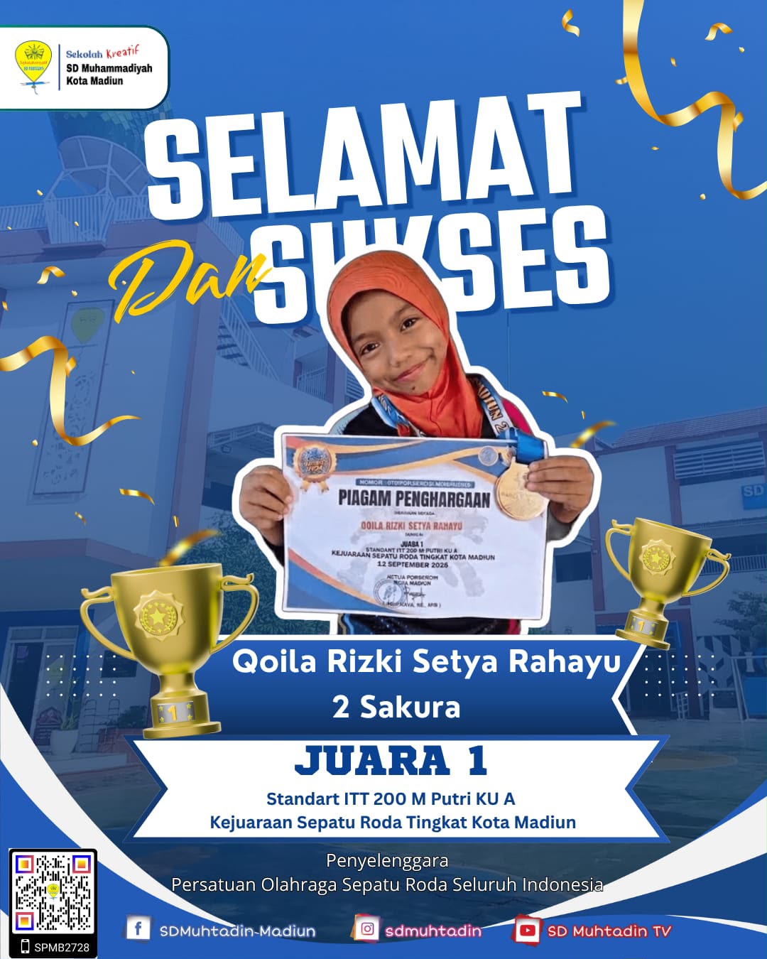 Juara Kejuaraan Sepatu Roda Tingkat Kota Madiun